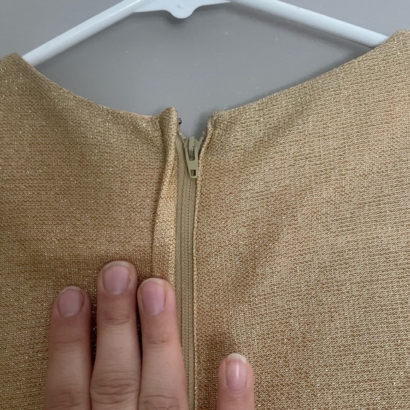 Vintage Berkshire B-Tween Deadstock gold metallic midi dress NWT - Picture 6 of 8